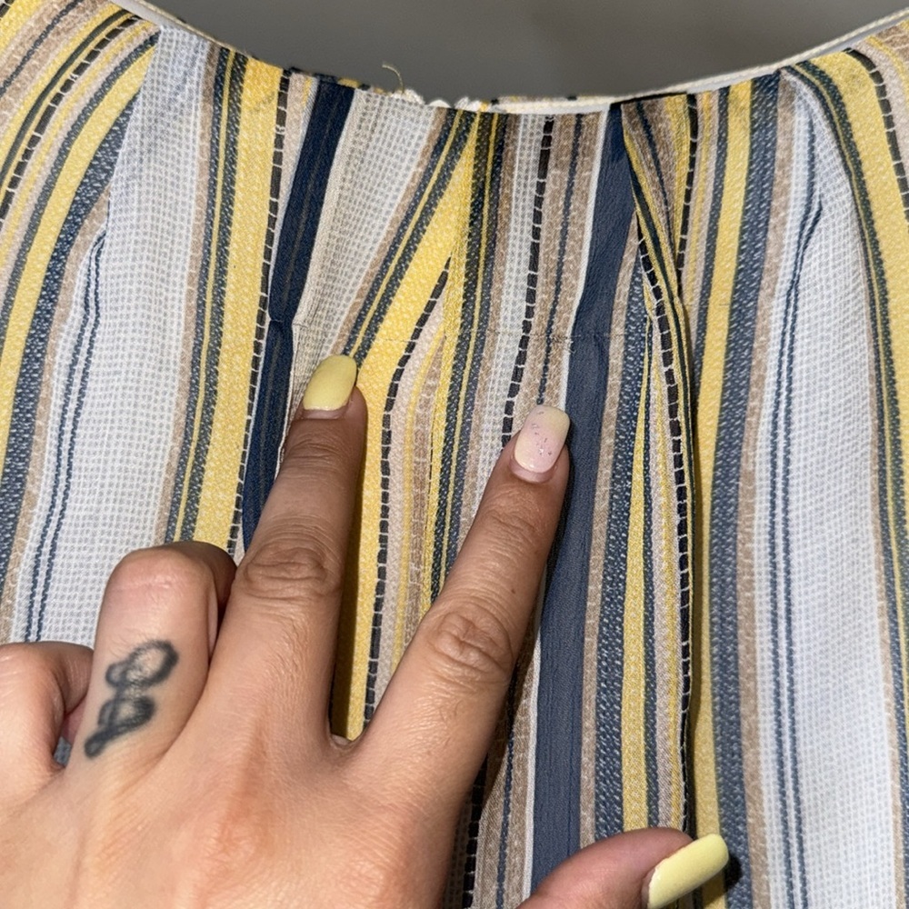 TACERA- Yellow and blue stripe Jumpsuit Size Large (Petite) - Picture 13 of 13